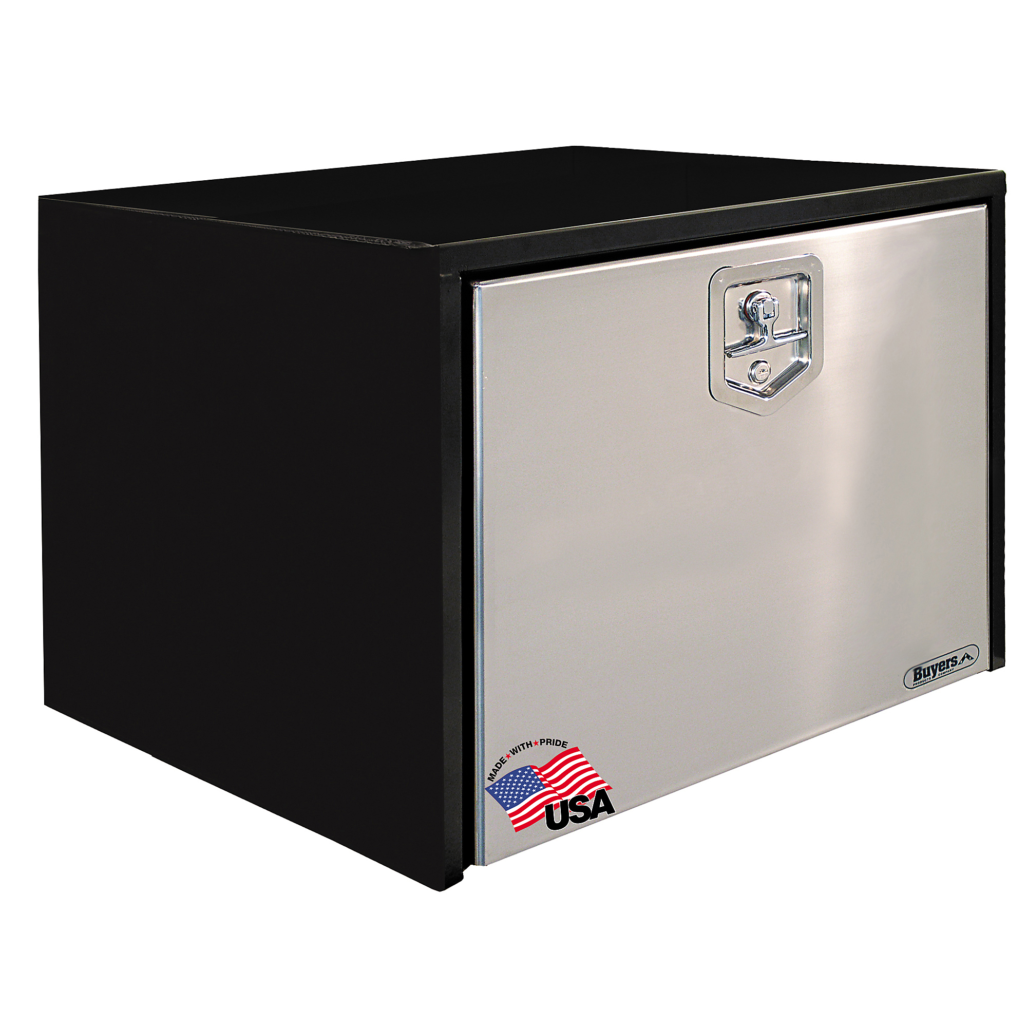Buyers Products, 24x24x24 Steel Stainless Underbody Truck Tool Storage Box, Width 24 in, Material Steel, Color Finish Glossy Black, Model# 1704700
